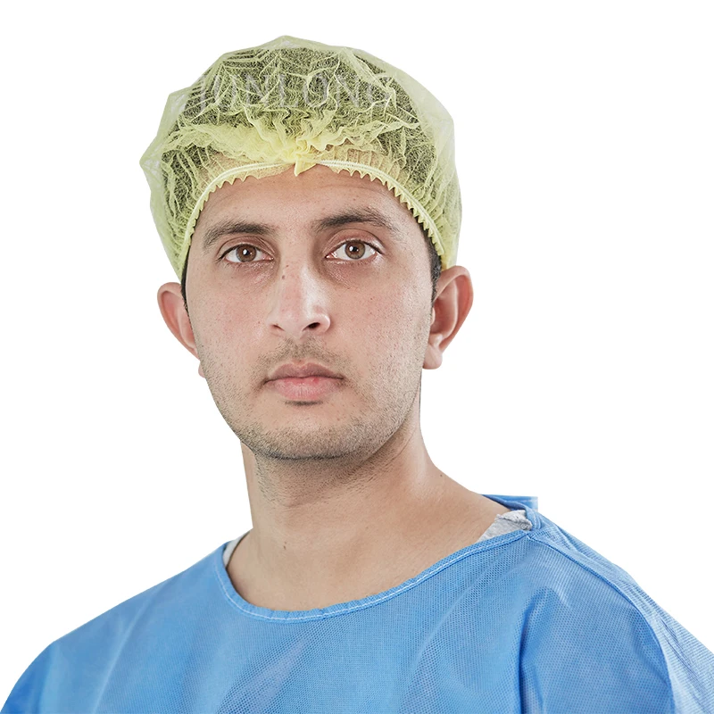 Junlong Non-woven Disposable Clip Cap for Cleanroom Hairnet Nonwoven Bouffant Hair Cap For Food Industry