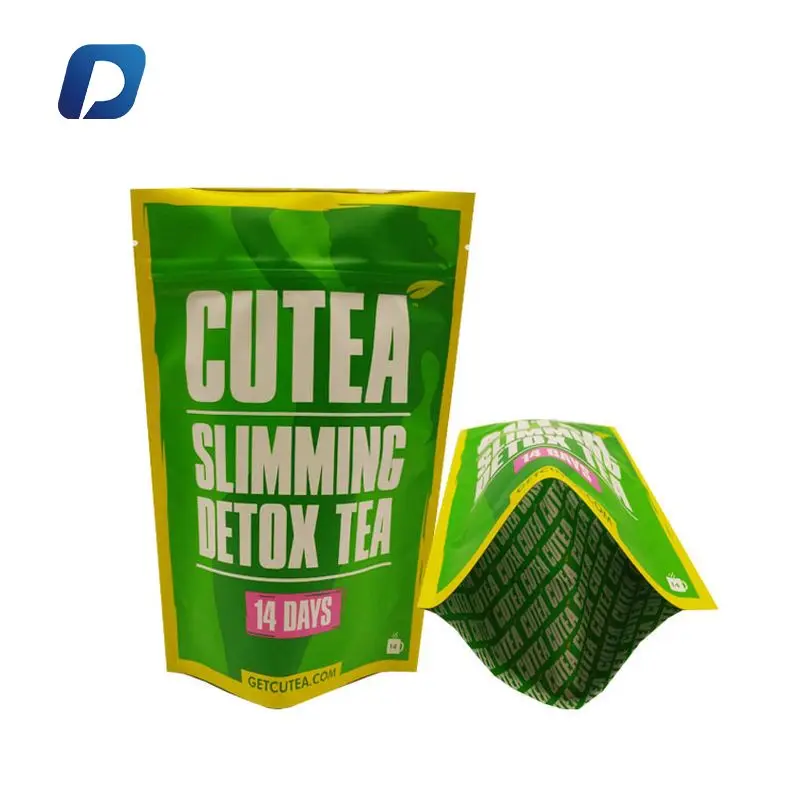 Stand Up Pouch Mylar Green Oolong Tea Packing Bags Custom For Matcha Powder