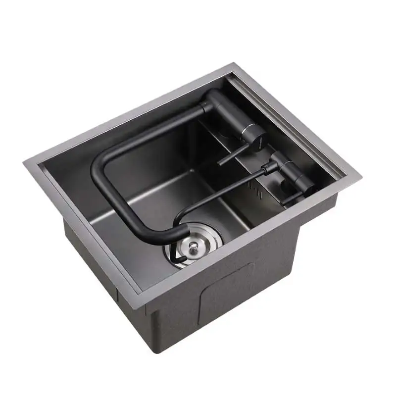 304 stainless steel hidden handmade single-slot bar counter embedded in the kitchen sink