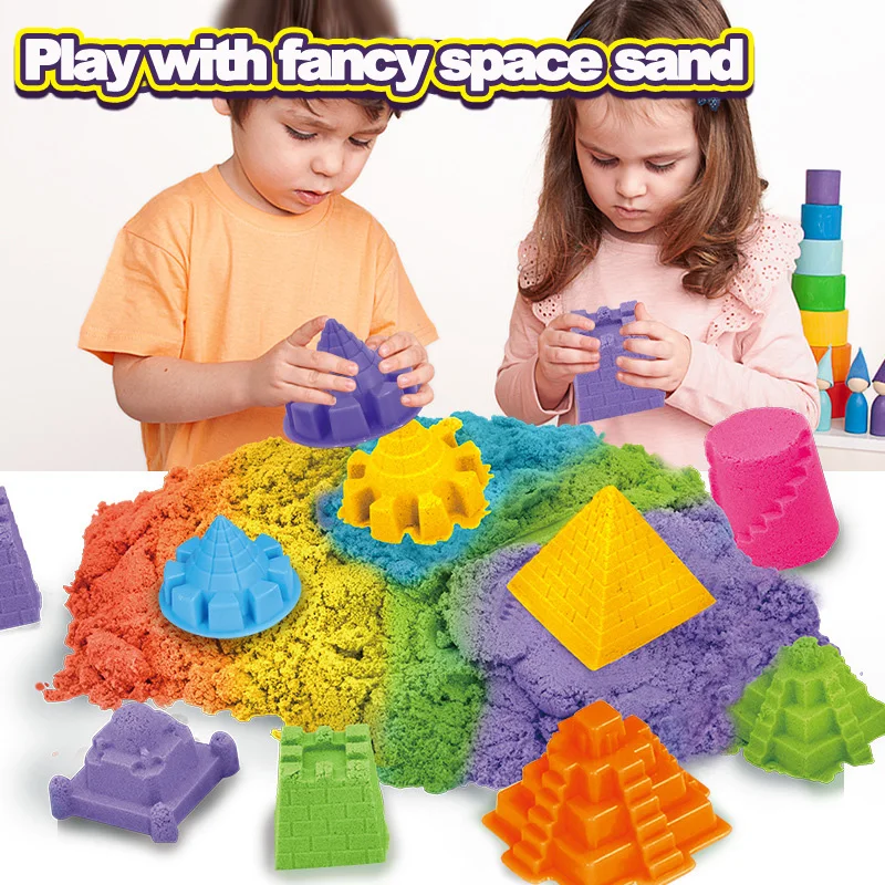 SL DIY Space Magic Soft Clay Sand Educational Ttoys Set With 26 Letters Mold For Kids To Play With At Home