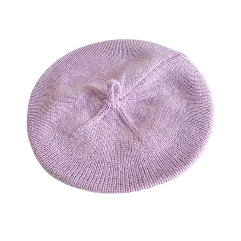 KENSHELLLEY Amazon Kids Beanie Hat Fresh Solid Color Wool Berets Winter Classic Bonnet Hat High Quality Plain Knitting Berets