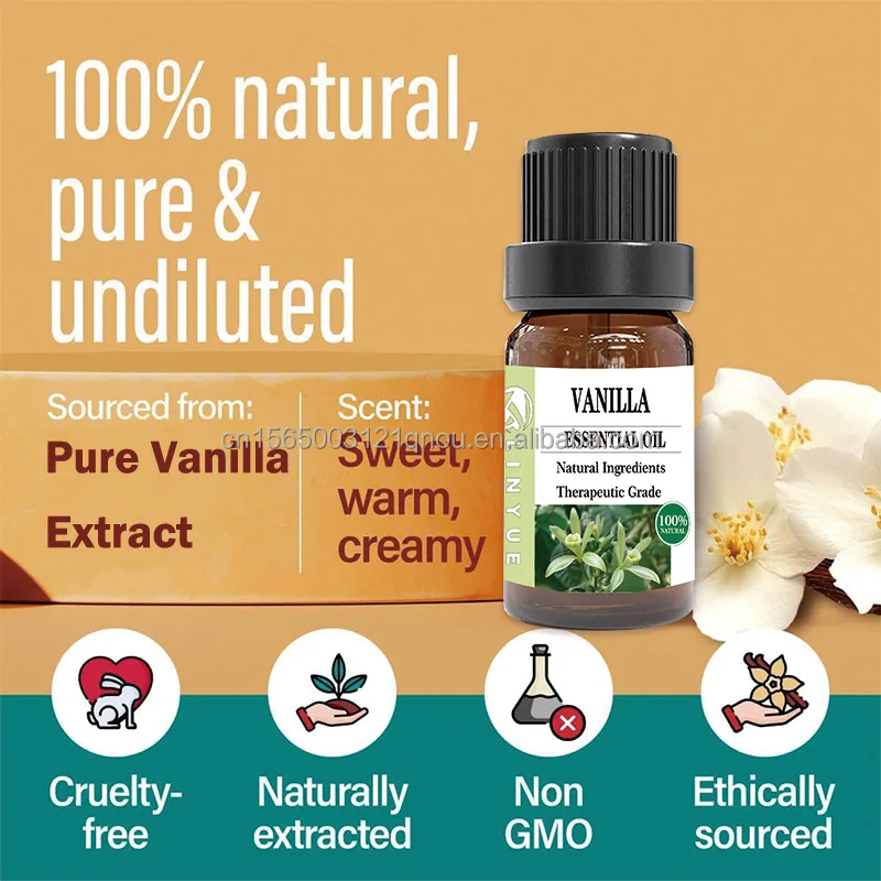 Manufacturer Vanilla Essential oil 100% pure natural plant oil  make private label and box with good quality