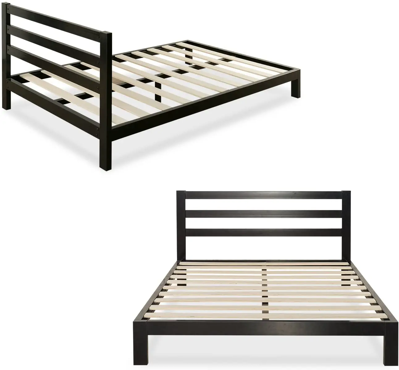 
No. KA601-F Hot-selling Solid Pine Wood Double Bed Frame With Wooden Flat Support For Kids 