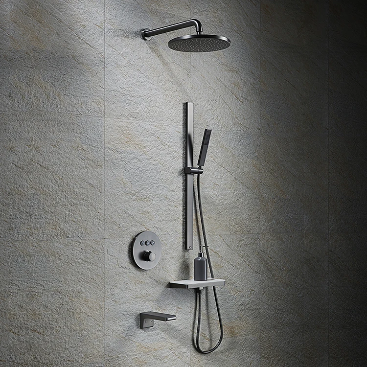 Concealed Rainfall Shower Head System Bathroom Rain Mixer Shower System Set