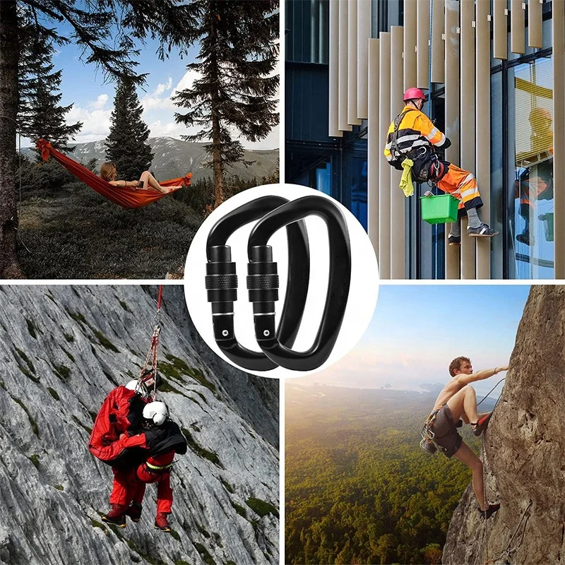 Custom Logo 7075 Aluminum Climbing Hook Low Price Carabiner Snap Hook for Outdoor Rock Climbing