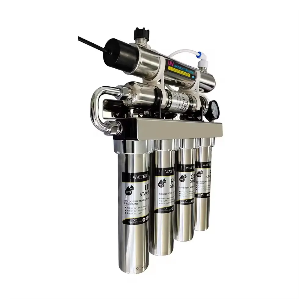 5 stages UF water filtr+ UV  home drinking uv kitchen under sink sediment stainless steel house tap water filtering machine