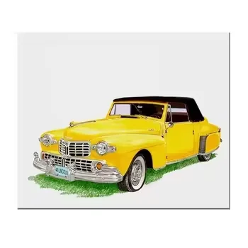 Still Life Yellow Car Decorative Canvas Oil Painting Artwork Living Room Art Wall Painting