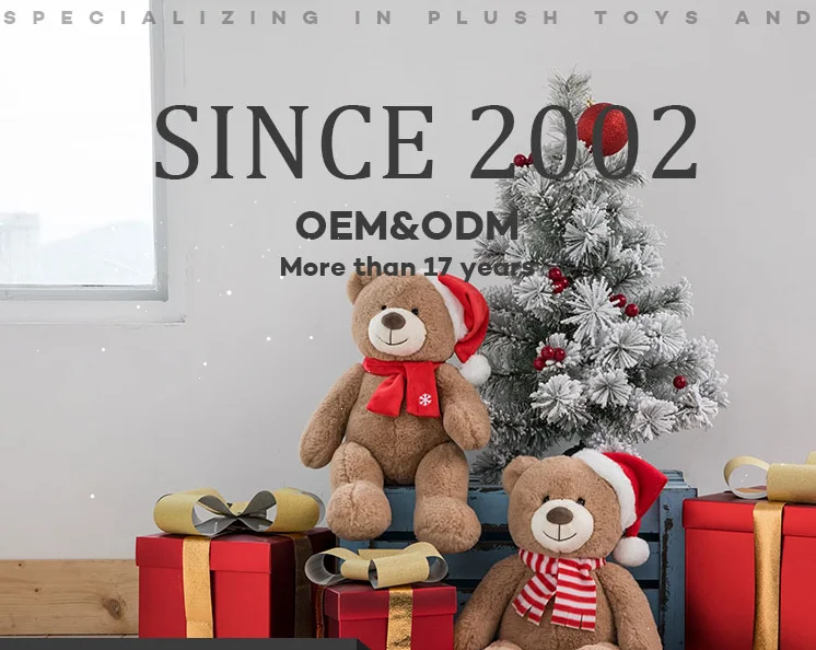 2022 New Design Custom Christmas Gift Cute stuffed Animals Plush Teddy Bear Plush Toy With Scarf And Hat