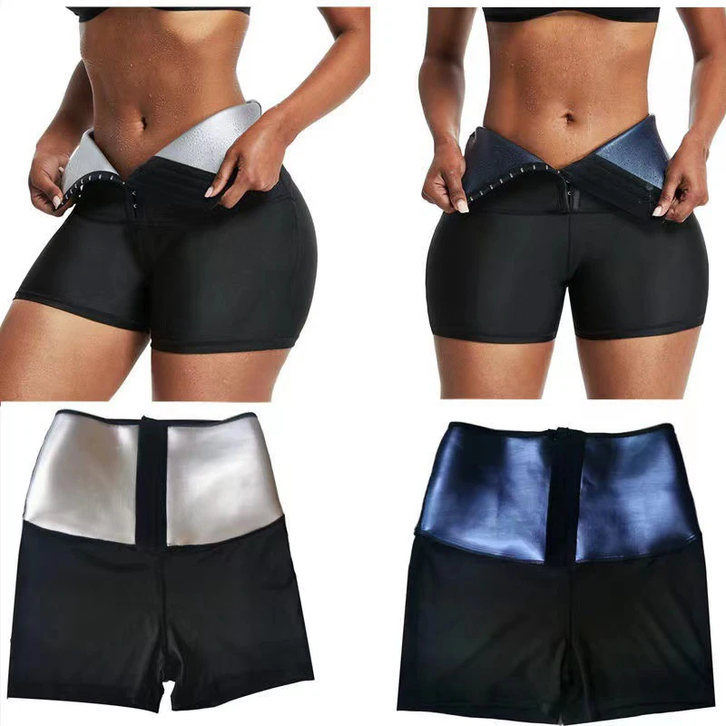 Women Sauna Shorts Gym Fitness Sets Yoga Suit Adjustable Hook-eye Waist Trainer Shorts Stimulate Sweating Sauna Neoprene Shorts