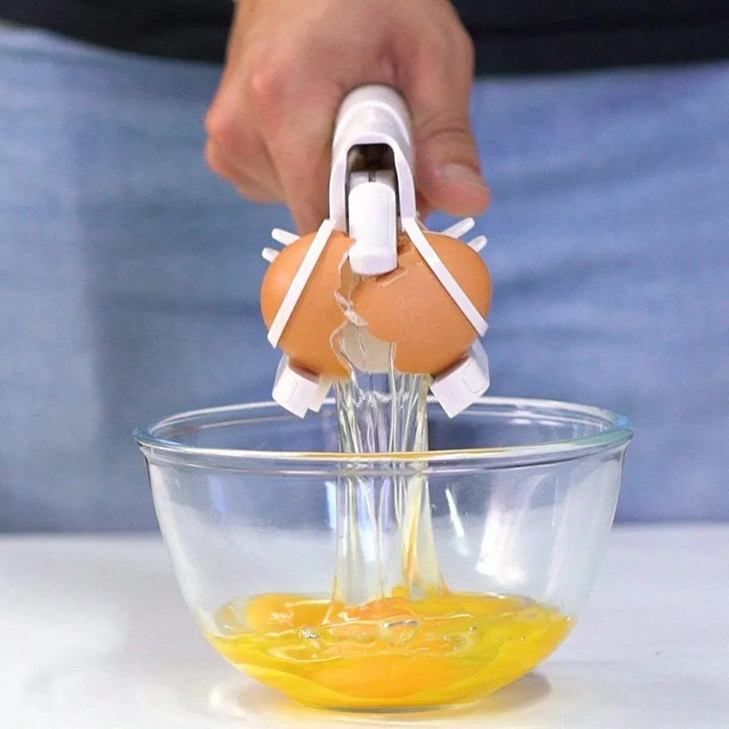 Kitchen Handheld Plastic Egg Opener Creativity Shell Easy Separator Handheld Quick Separation Eggs Cracker Tool Yolk Separator