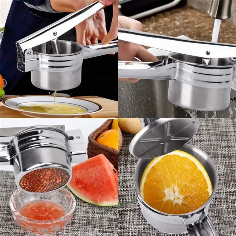 Hot Amazon High Quality Product Kitchen Tool  Duty Stainless Steel Potato Ricer Masher Fruit Baby Food Squash Yams Presser