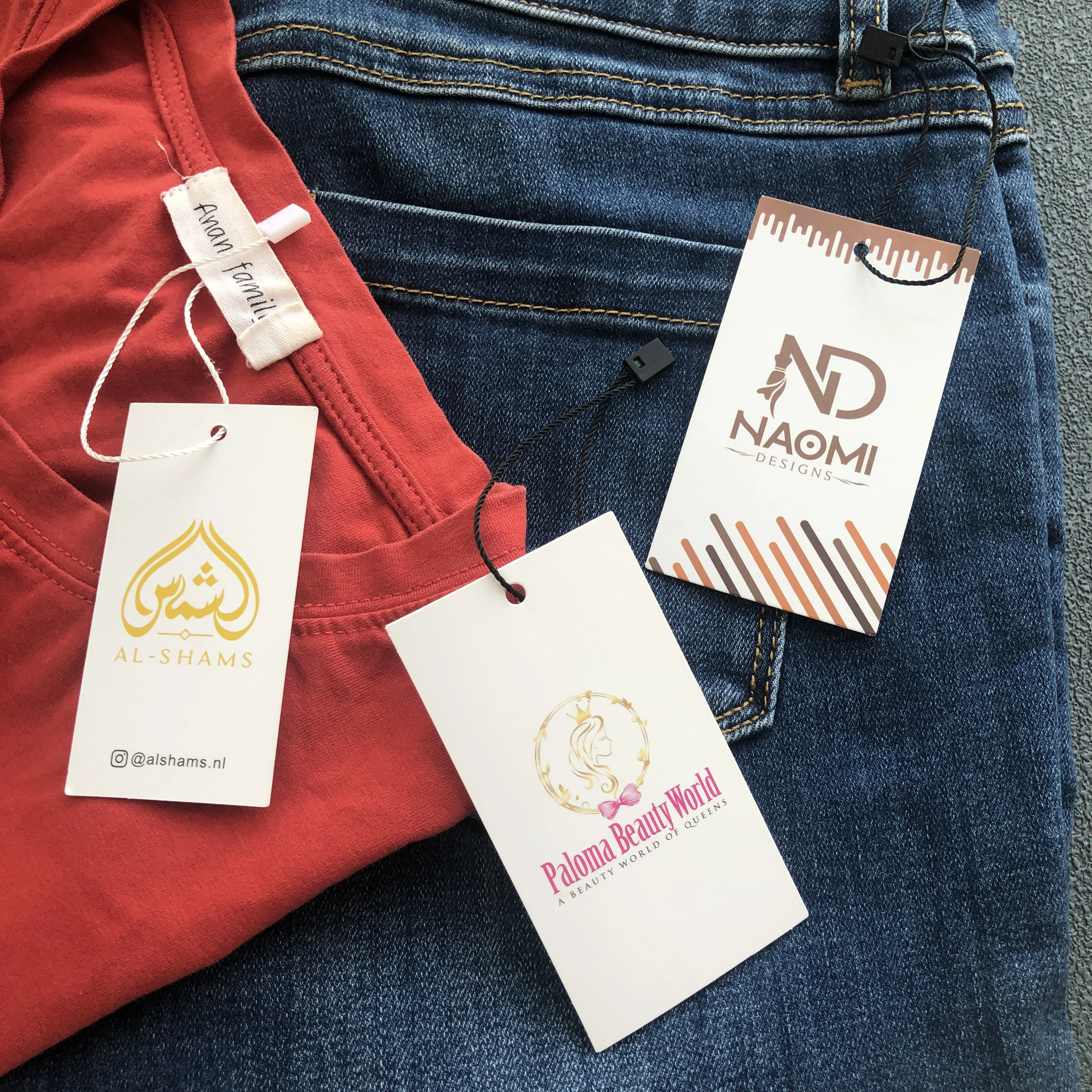 Custom Garment Tags Hair tags For Jeans Tags For Clothes