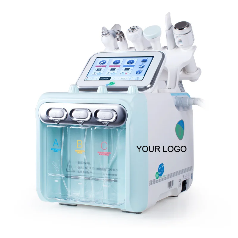 New Product Ideas 2022 Face Lifting Oxgen Facial Machine 6 in1 Microcurrent Hot Cold Hammer Hydro Facial Diamond Dermabrasion