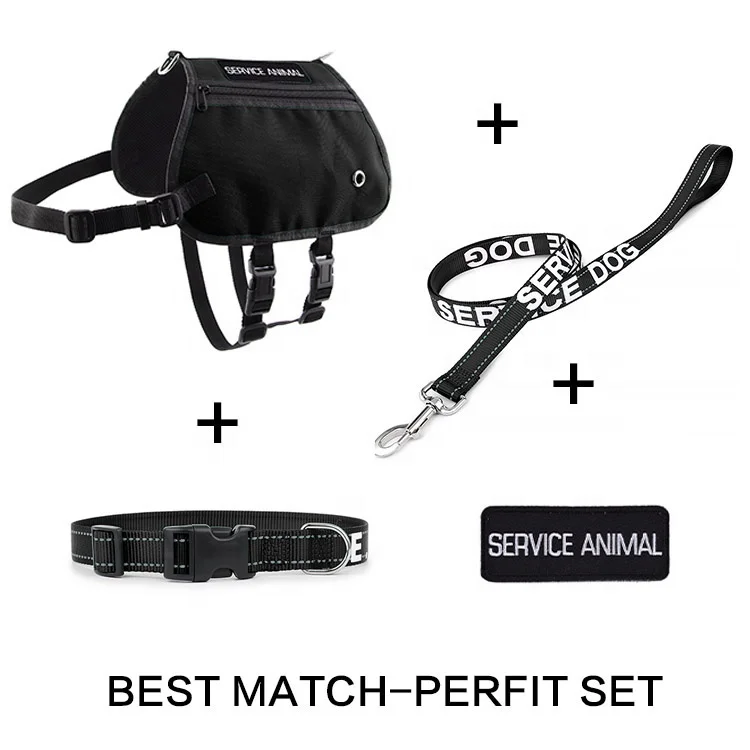 Hot Sales Adjustable Waterproof Oxford Outdoor Dog Vest With Portable Pocket Service Dog Harness