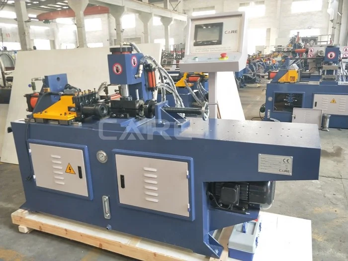 
Single station automatic hydraulic conical tube end forming machine for fitting one tube into another 