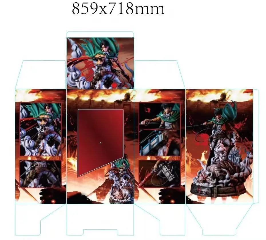 35CM Hot Anime Figure Attack on Shingeki No Kyojin Rivaille Ackerman Battle Damaged Double-headed Action Figures