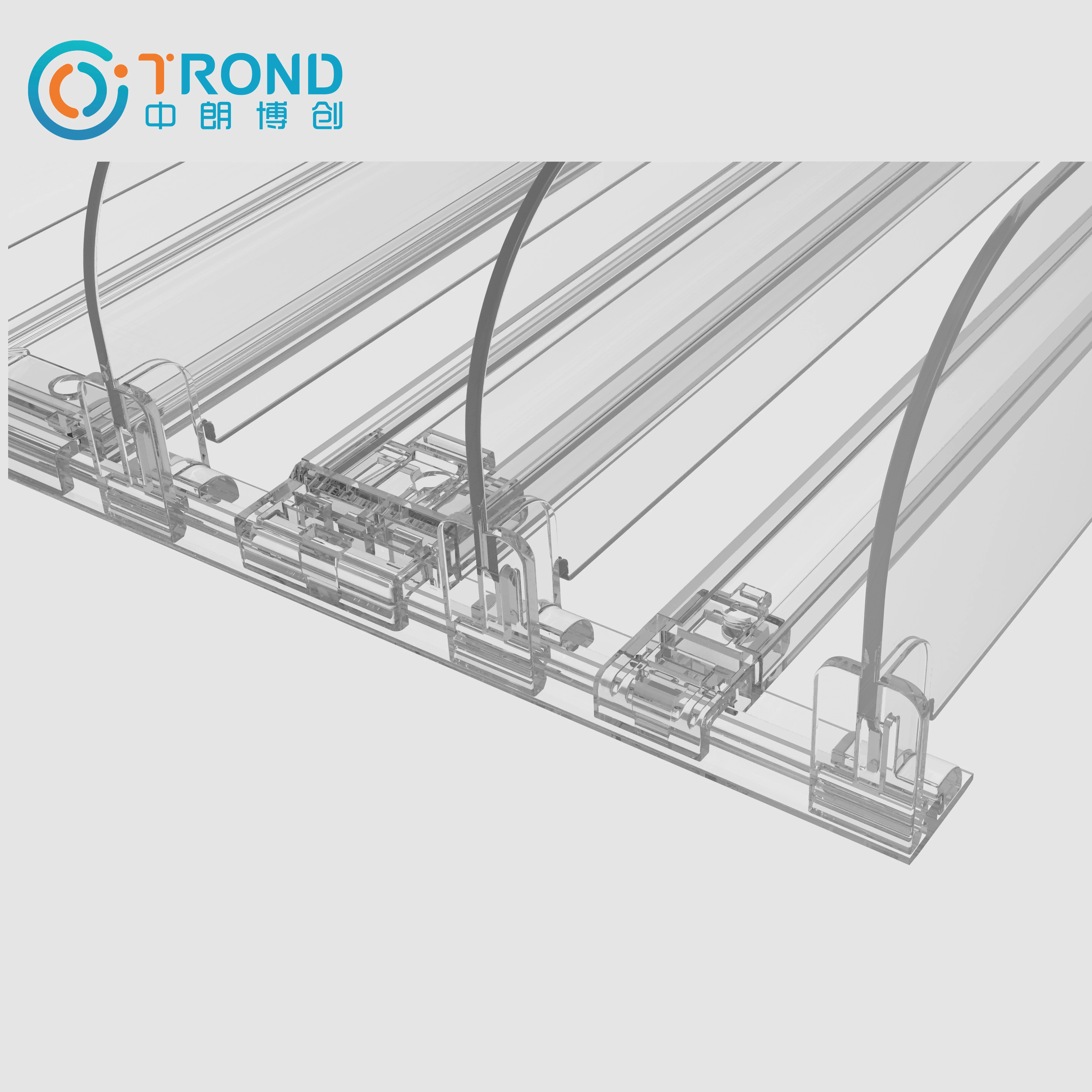 shelf divider acrylic display supermarket auto-feed shelf pusher system glass cuticle centrifuge pusher nail cuticle pusher