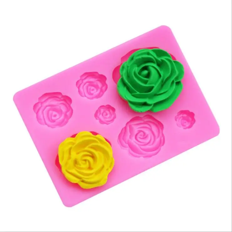 3D Candy Clay Chocolate Gumpaste Moulds Rose Flower Silicone Molds Wedding Topper Fondant Cake Decorating Tools