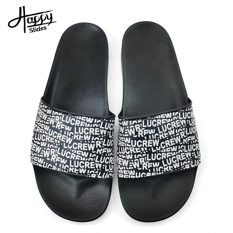 Happyslides Summer Flat Sliders Slippers Men Wholesale,branded Designer Slippers Mens Slides Outdoor 300 Pairs HL-S200704 CN;FUJ