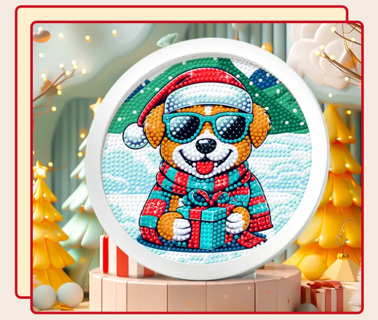 Mr. Cat Christmas cartoon diamond art kids puzzles mosaic art crystal beads painting for home dec.