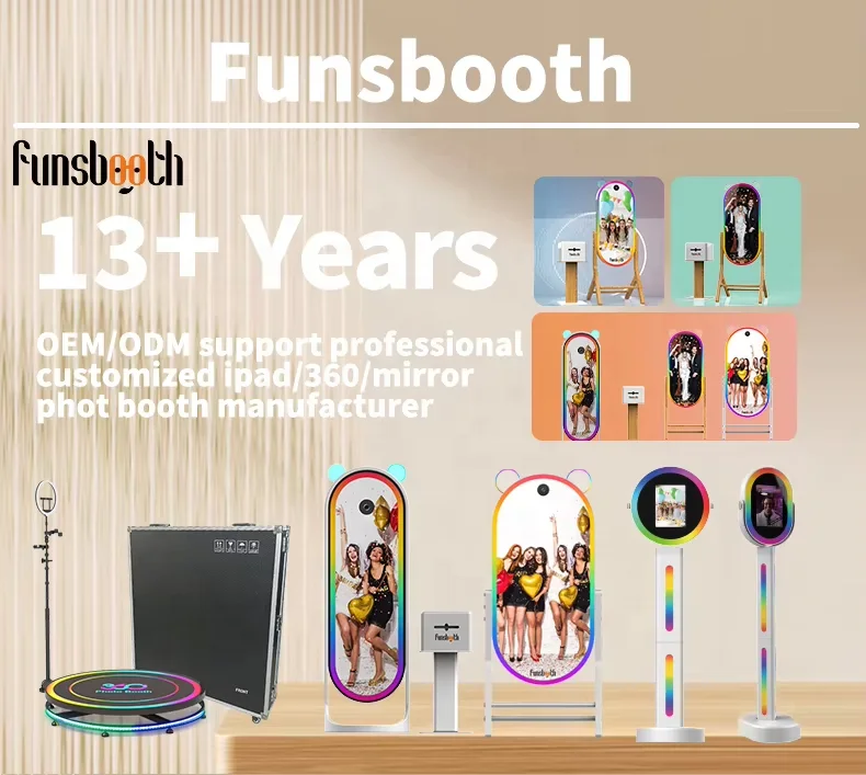 Funsbooth Selfie station в социальных сетях ЖК-зеркало фотобудка шаблон наклейка фотопринтер