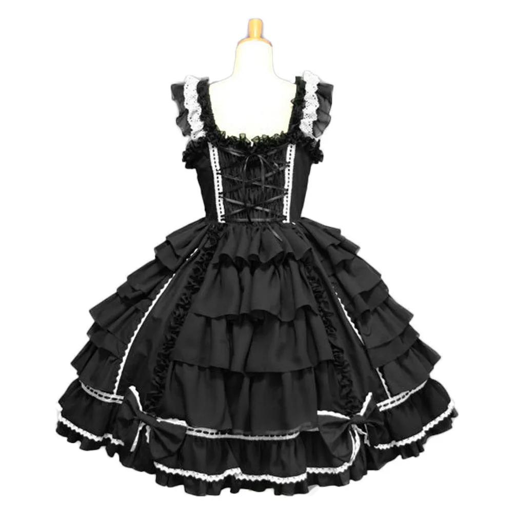 Классическое платье в стиле «Лолита» Для женщин многослойное платье косплей костюм хлопок АО платье для девочки 9 видов цветов