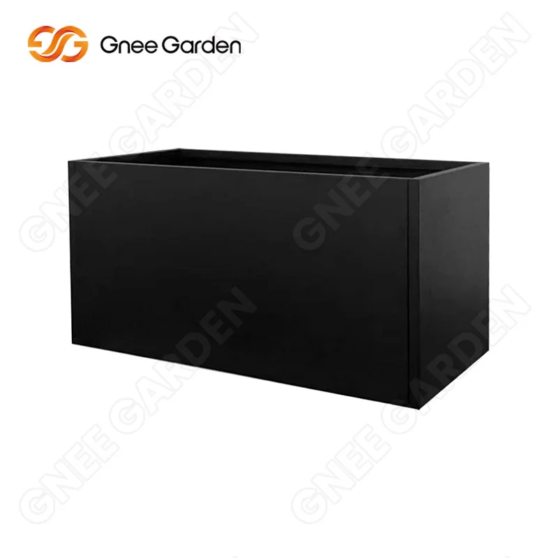 Metal planter rust flower pot outdoor garden Long plant flower box