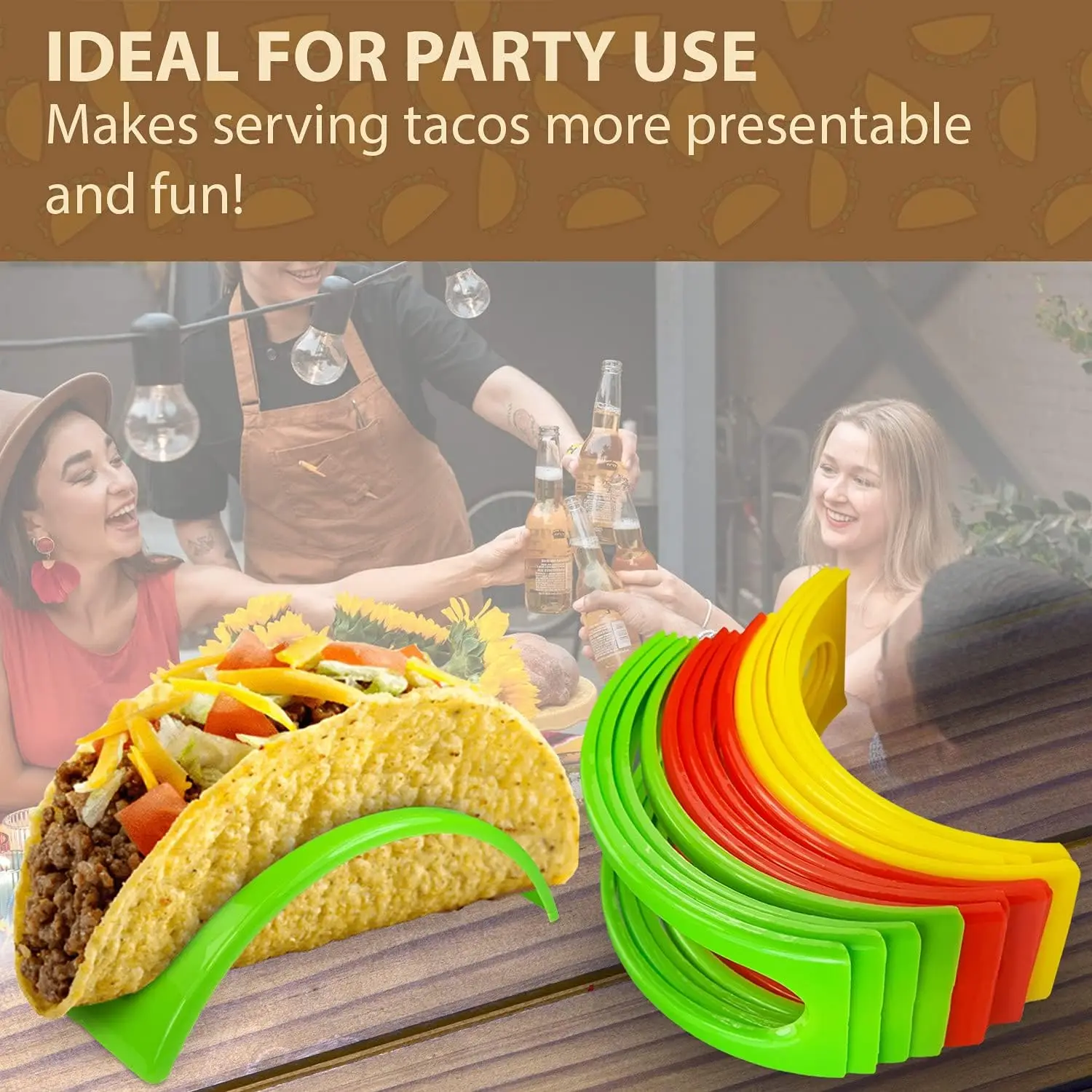 Taco Holder Stands  Hard Plastic Taco Shell Holders Rack BPA Free for Microwave and Dishwasher Taco Tuesday Party Tray