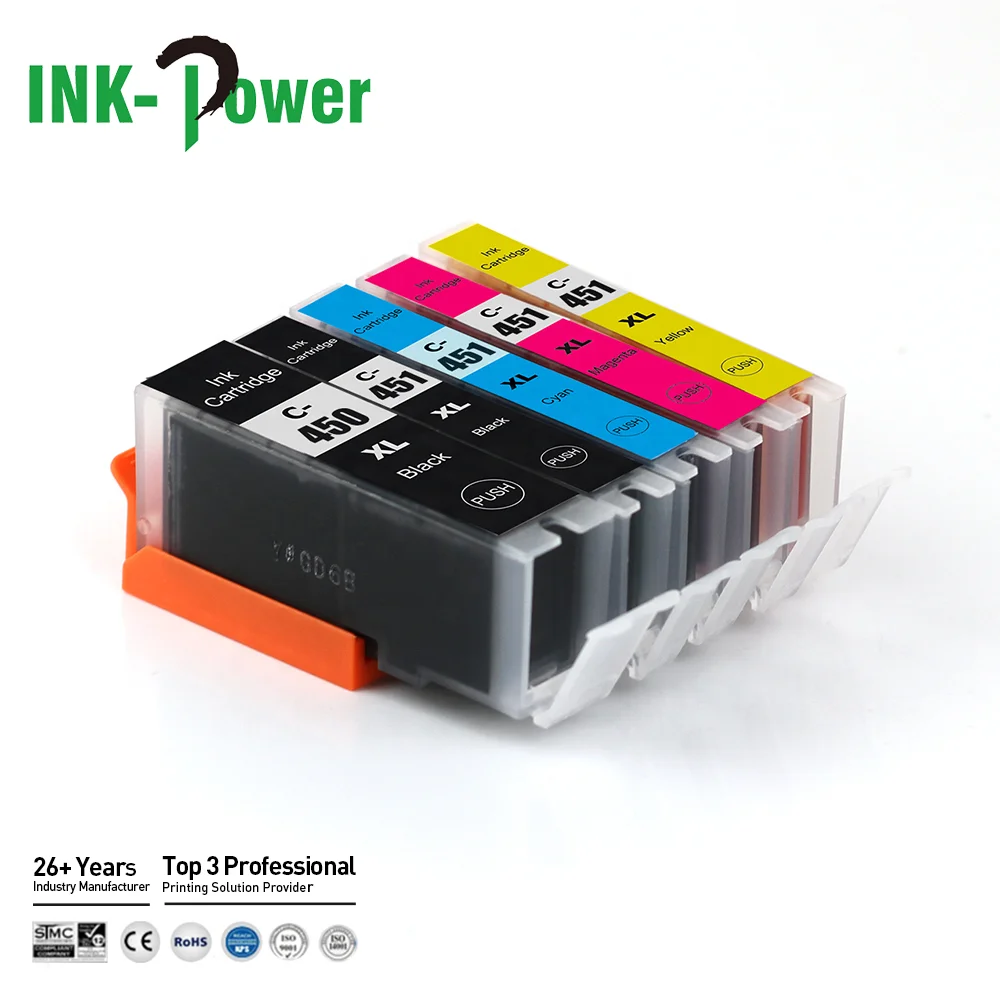 INK-мощность 450 PGI-450 PGI450 451 CLI-451 CLI451 XL Премиум Совместимость Цветной струйный картридж с чернилами для Canon PIXMA IP7240