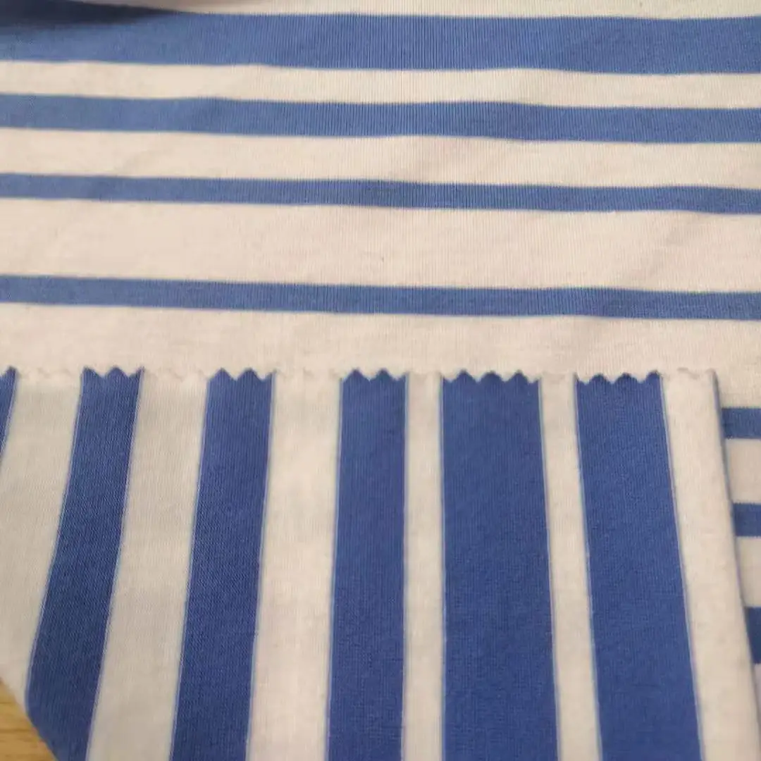 Wholesale Cotton Stripe Yarn Dyed Knit Fabric For T-shirt