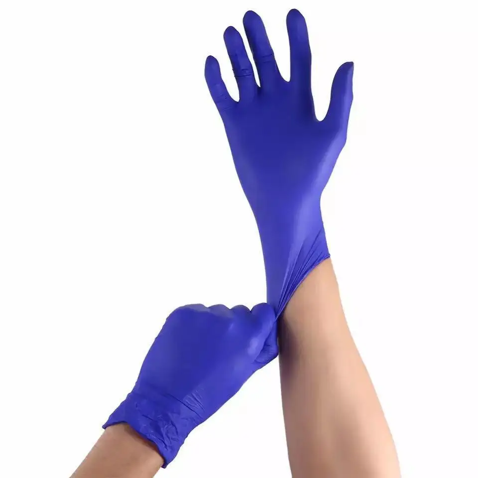 Tattoo Hair Salon Use Disposable Black Nitrile Gloves