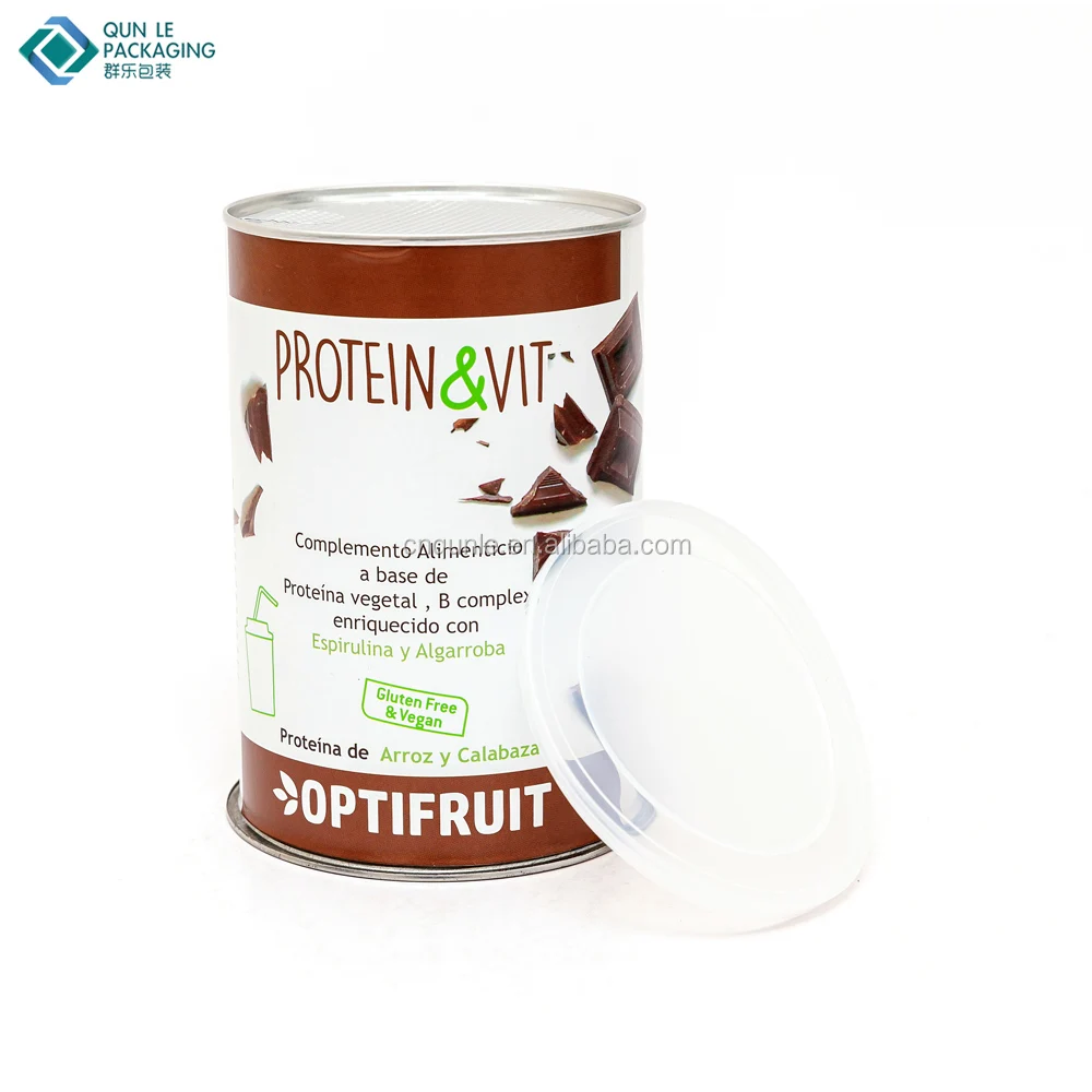 food grade 500g airtight paper canister paper tube protein packaging tub