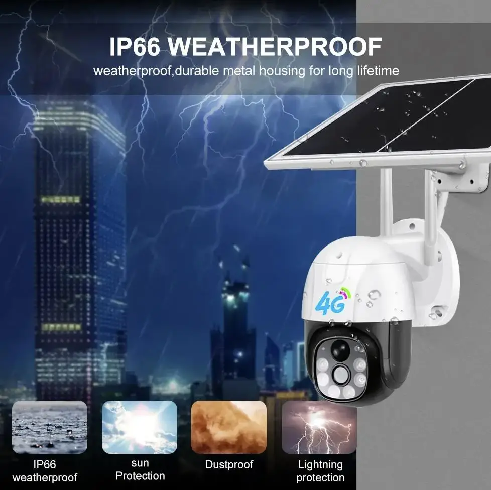 3MP 4G V380 на солнечной энергии уличная Wi-Fi беспроводная микро-сетевая система безопасности CCTV Солнечная камера