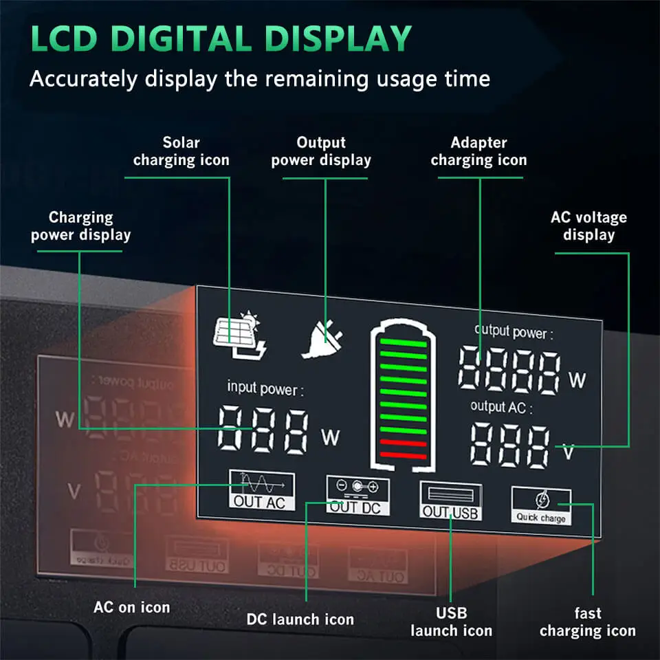 OEM Outdoor Solar Portable Power Station 1000W 500W 2000W Power Bank Station Solar Generator 300W Portable Power Station
