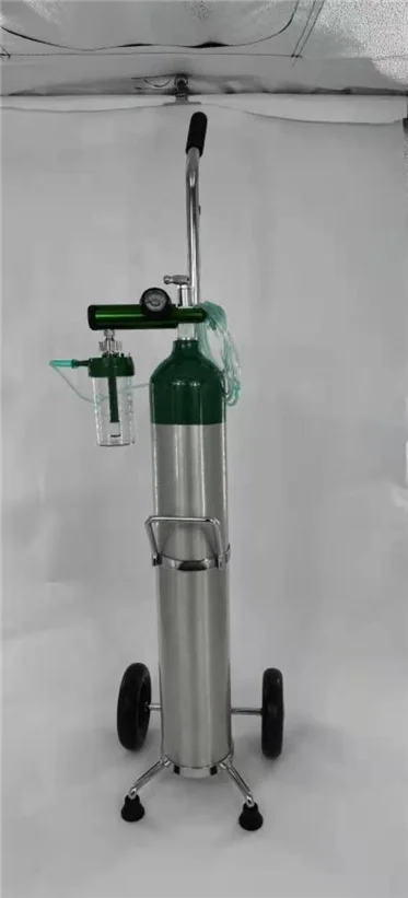 680 Liters Oxygen Capacity Medical Breathing Oxygen Refillable Oxygen Cylinder Tank with Cart