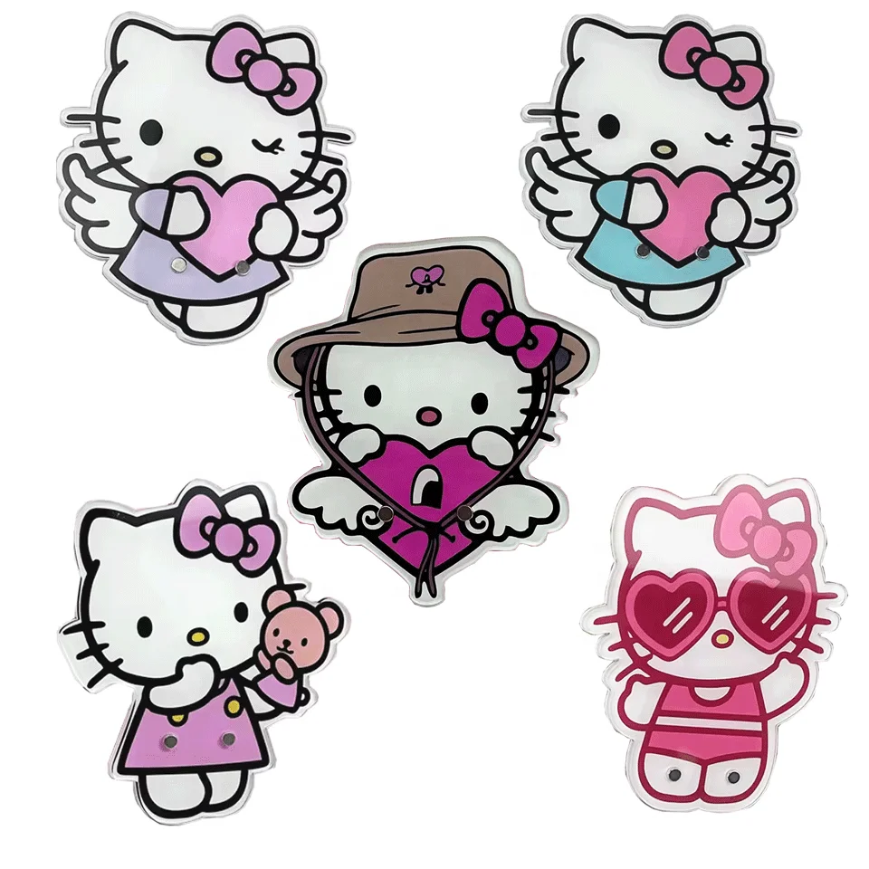 Custom hello kitty lash tile with magnet customizable acrylic magnetic lash glue pallet tile