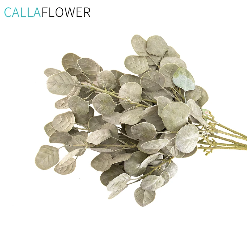 MW56668 Realistic Artificial Flower Plant Light Green Plastic Appleing Leaf For Christmas Picks