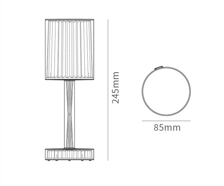 Acrylic Crystal Table Lamp USB Rechargeable LED Light Bar Hotel Restaurant Romantic Bedroom lights Bedside Lighting