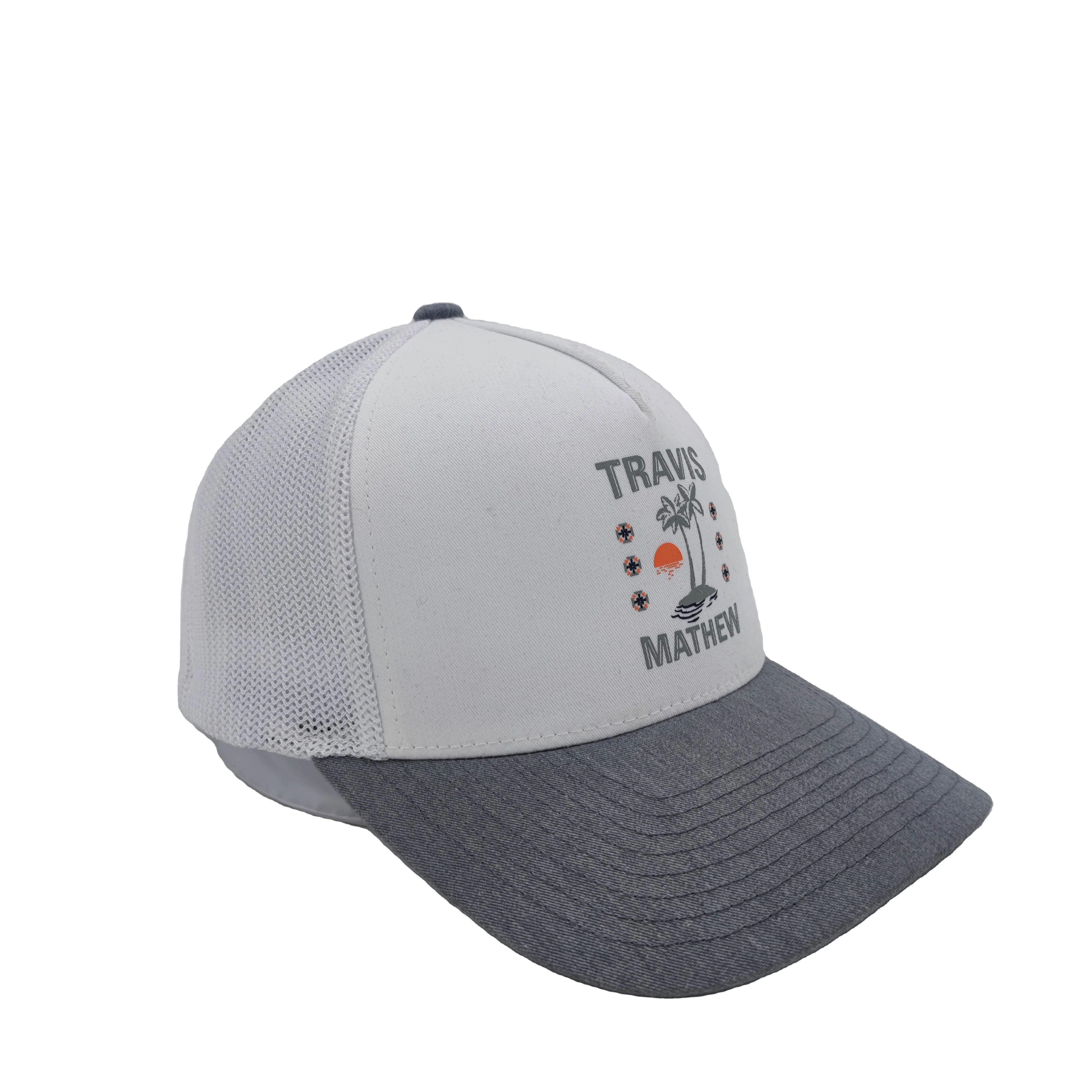 OEM Custom Logo Baseball Caps with Curved Brim 5 Panel Flat Embroidery Two-Tone Leopard and Dot Pattern A-Frame Baseball Hat