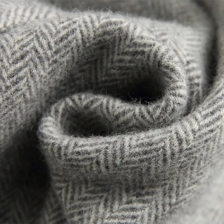 New Mixed Color Herringbone Double Sided Alpaca Wool Wool Cashmere Fabric