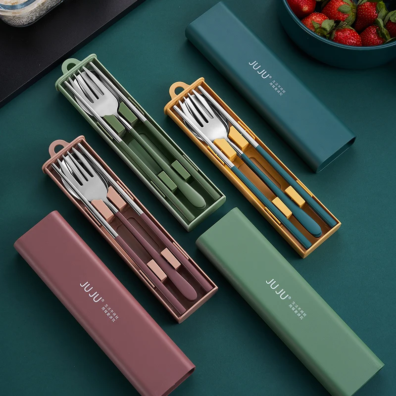 10% Off Hongda 304 18/10 Premium Quality Korean Picnic Dinnerware Camping Portable Flatware Travel Stainless Steel Cutlery Set