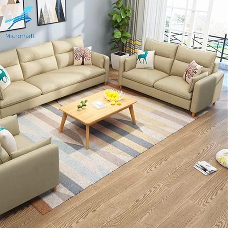 Factory Direct Supply 2020 New Style Comfortable Blue Color Living Furniture Double Wood Sofa