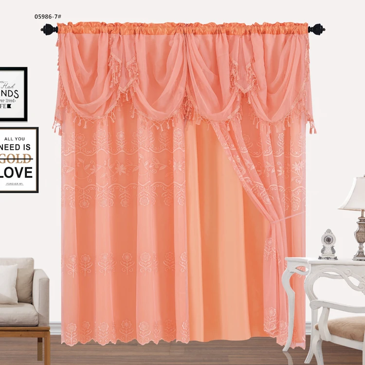 Modern 100% polyester fashion blackout window pleated fabric rideaux salon curtains