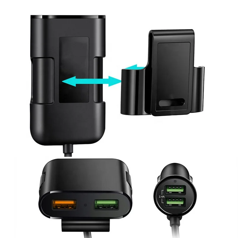Universal Portable Super Car Charger Usb Fast Charging Qc3.0 Cigarette Lighter Adapter 4 Port Car Charger Manufacturer