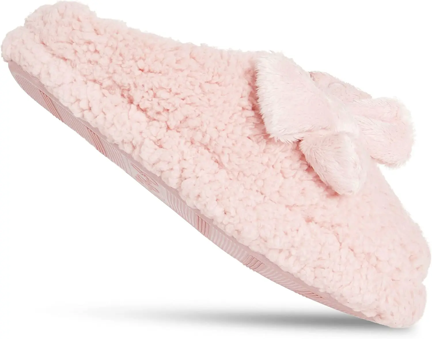 Womens Plush Marshmallow Slide on House Slipper Clog with Memory Foam Insole TPR Outsole Ladies Home Winter Slippers