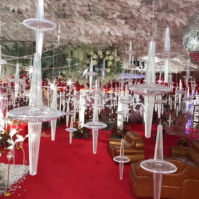 Creative wedding props glazed flying saucer acrylic pendant ceiling decoration European style theme wedding arrangement