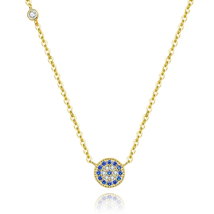 Poliva Fashion 925 Sterling Silver Jewelry Necklaces Turkish Gold Plated Evil Eye Pendant Necklace