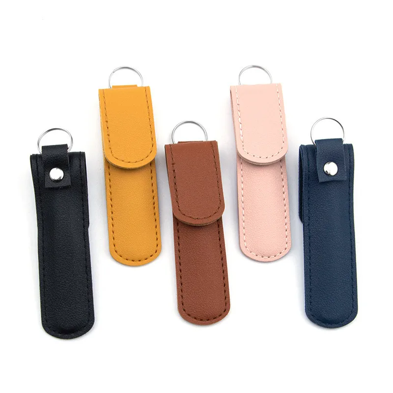 Factory hot sale eyebrow tweezers with leather case beauty tool colorful eyebrow tweezers