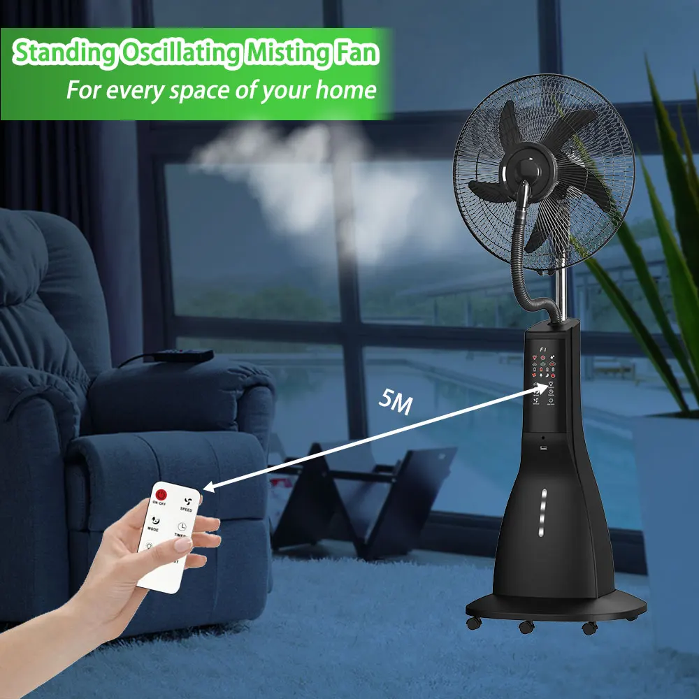 New Product Standing Fan with Solar Panel 9 Speeds Portable Rechargeable Fan