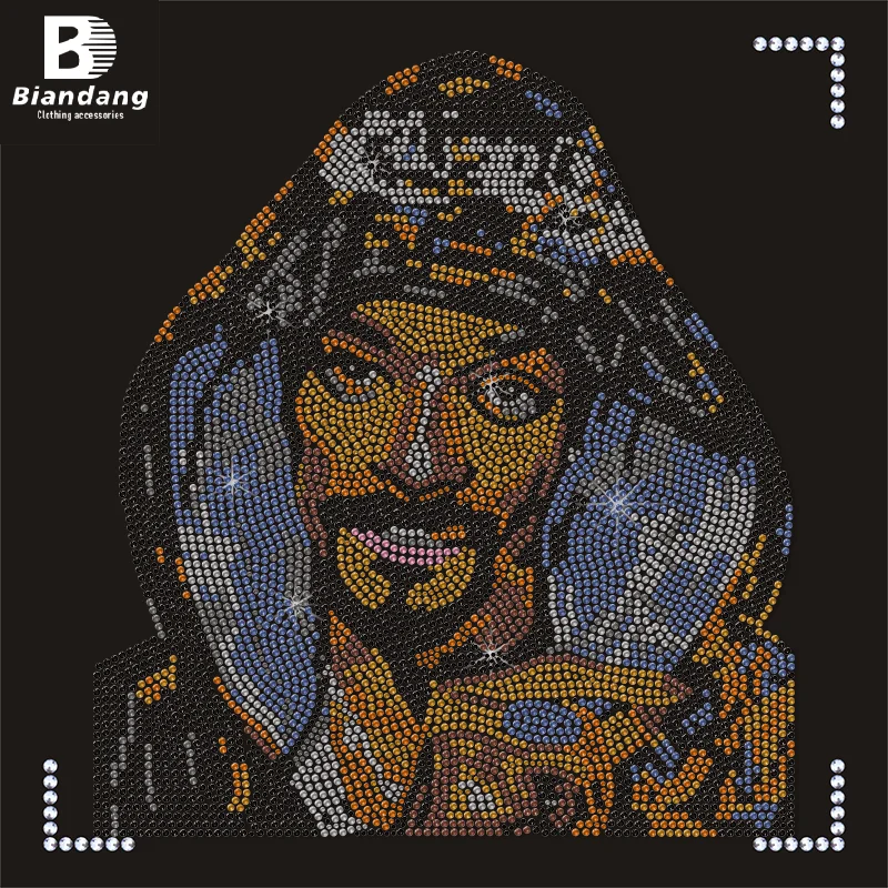 Factory Wholesale Price Shiny Portrait Hot Fix Rhinestone Transfer Custom Rhinestone Heat Transfer
